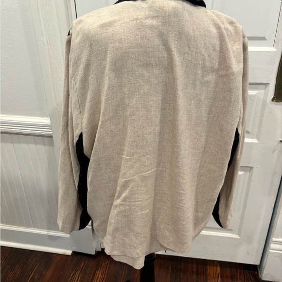 Saint Germaine Paris Vintage Linen Blend 2 Piece Blouse And Jacket Sz Large - Picture 2 of 9